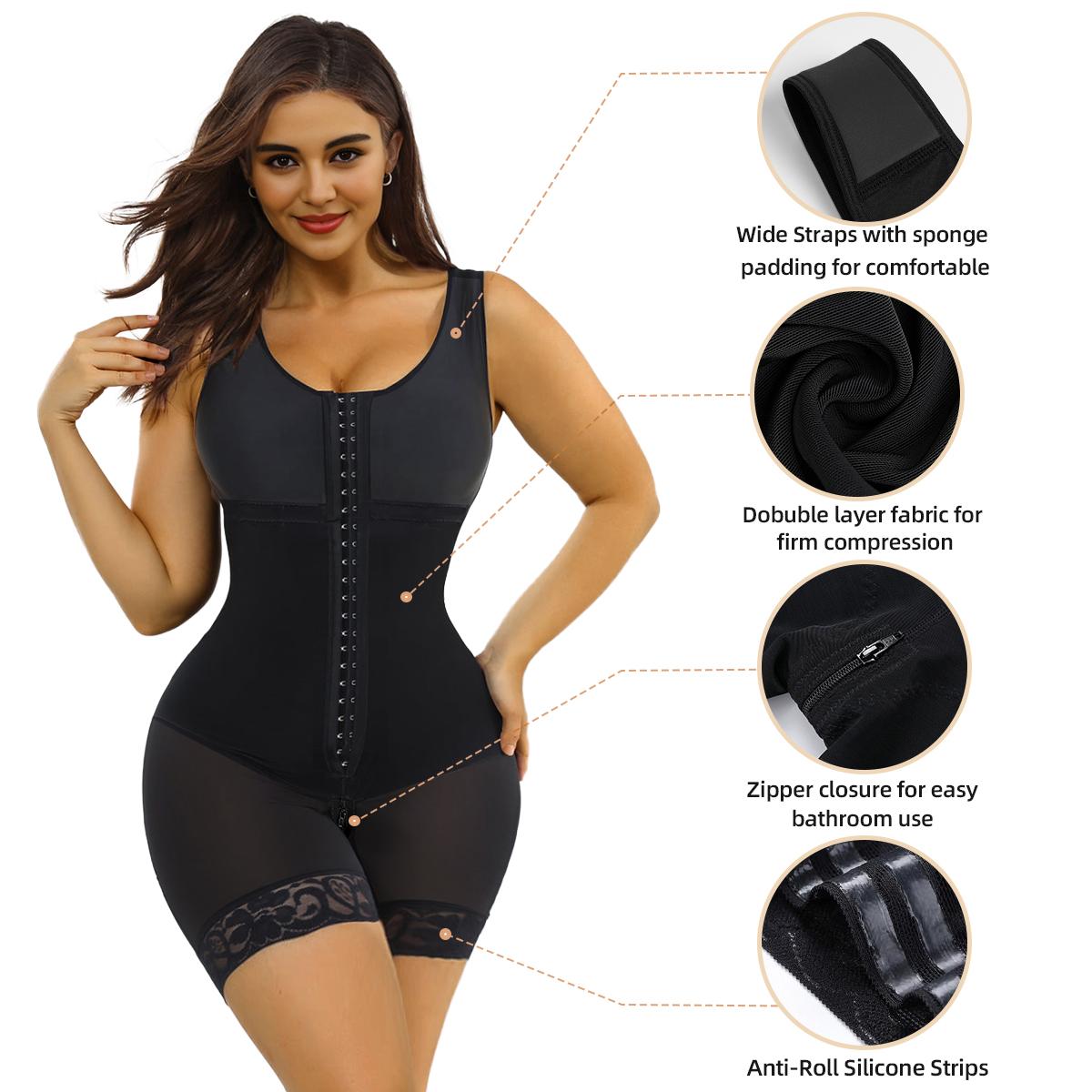 Full Body Hooked Faja Bodysuit with Zipper Crotch